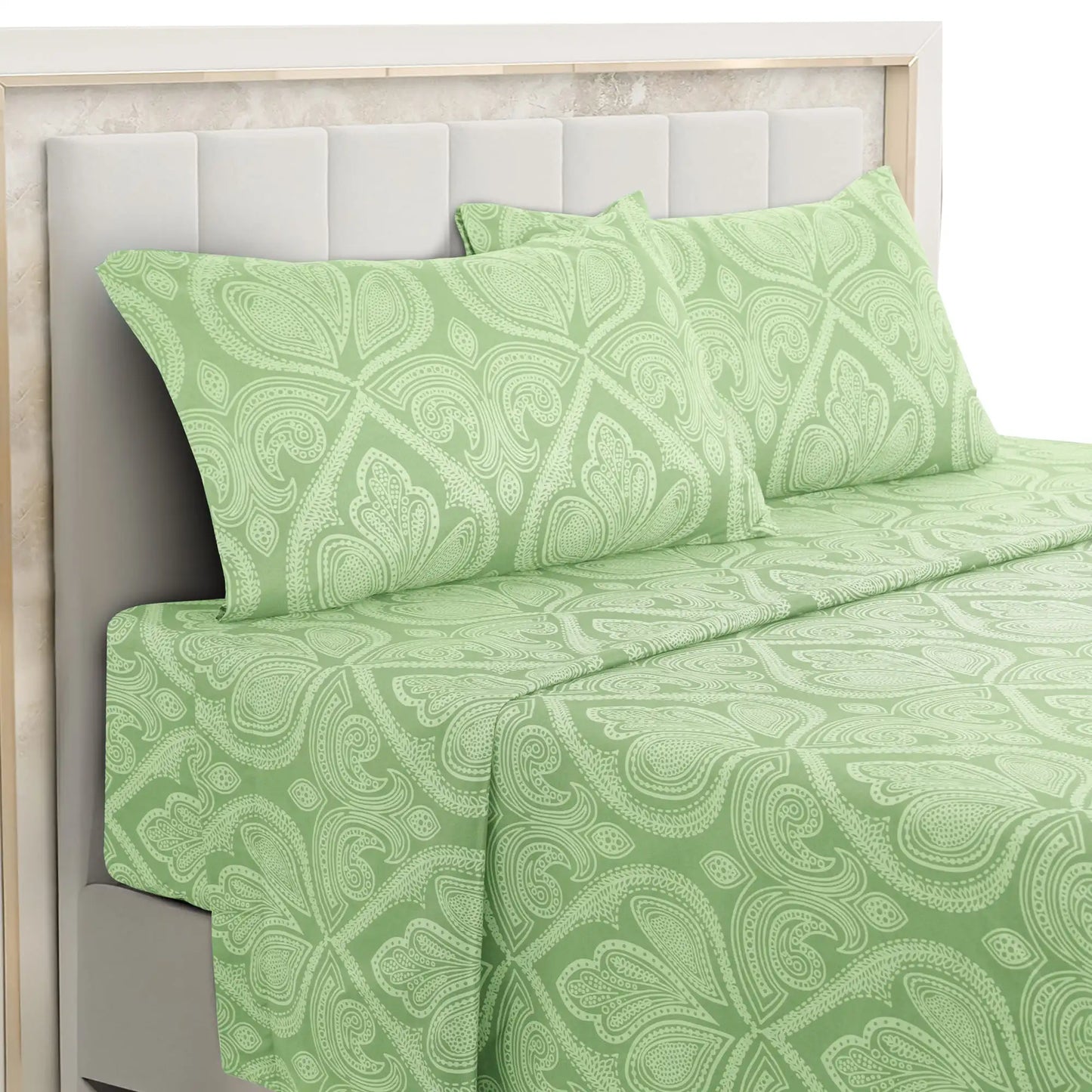 Lux Decor Paisley Microfiber Bed Sheet Set Wrinkle Resistant