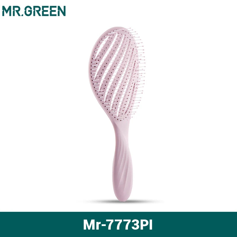 MR.GREEN Hollow Out Hair Brush Scalp Massage Detangler For Wet Dry Hair