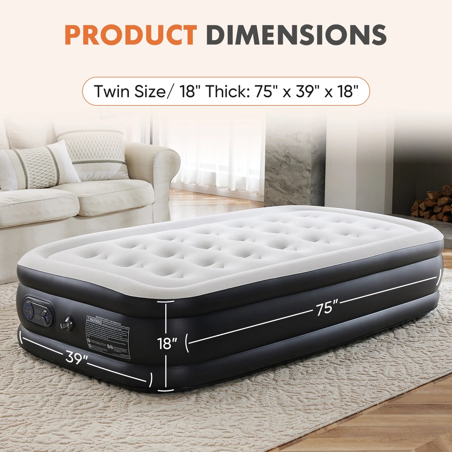 MCQ Air Mattress With Built In Pump For Everyday Use