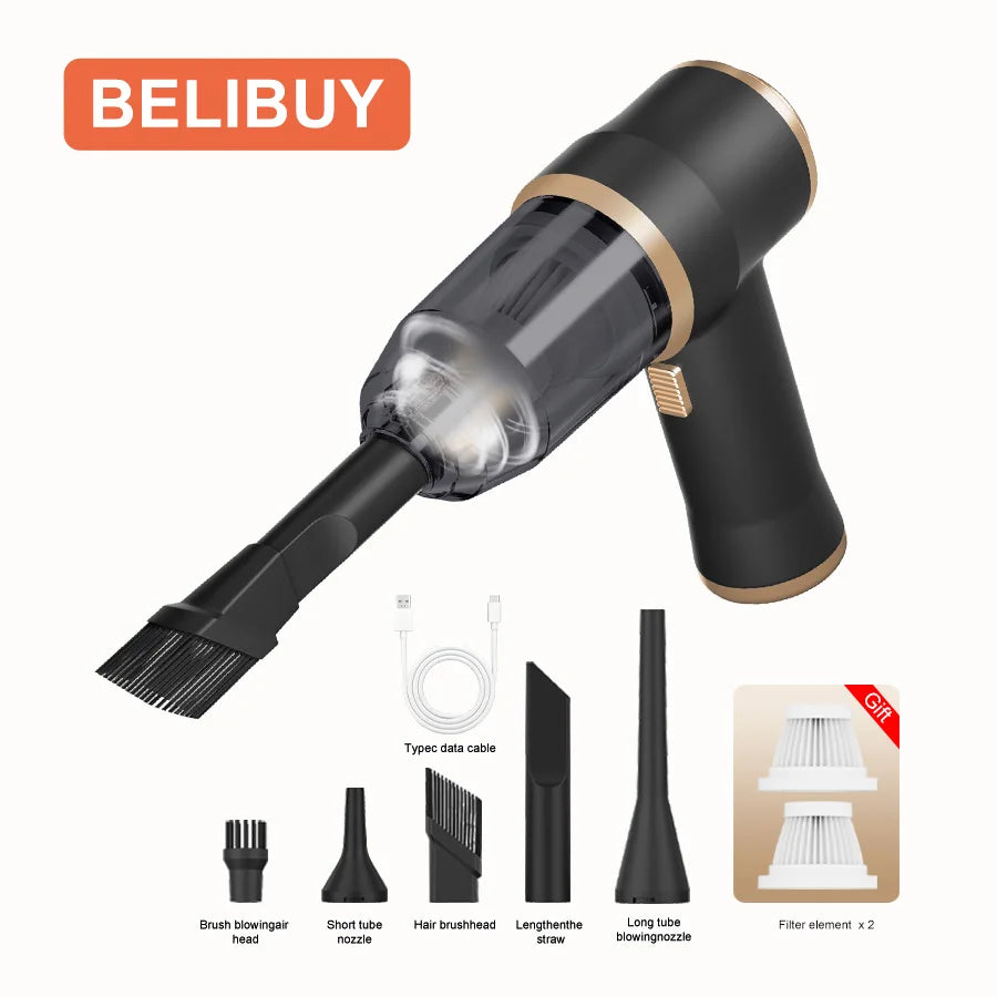 ABS Car Vacuum Cleaner Portable Battery Powered HEPA Filter