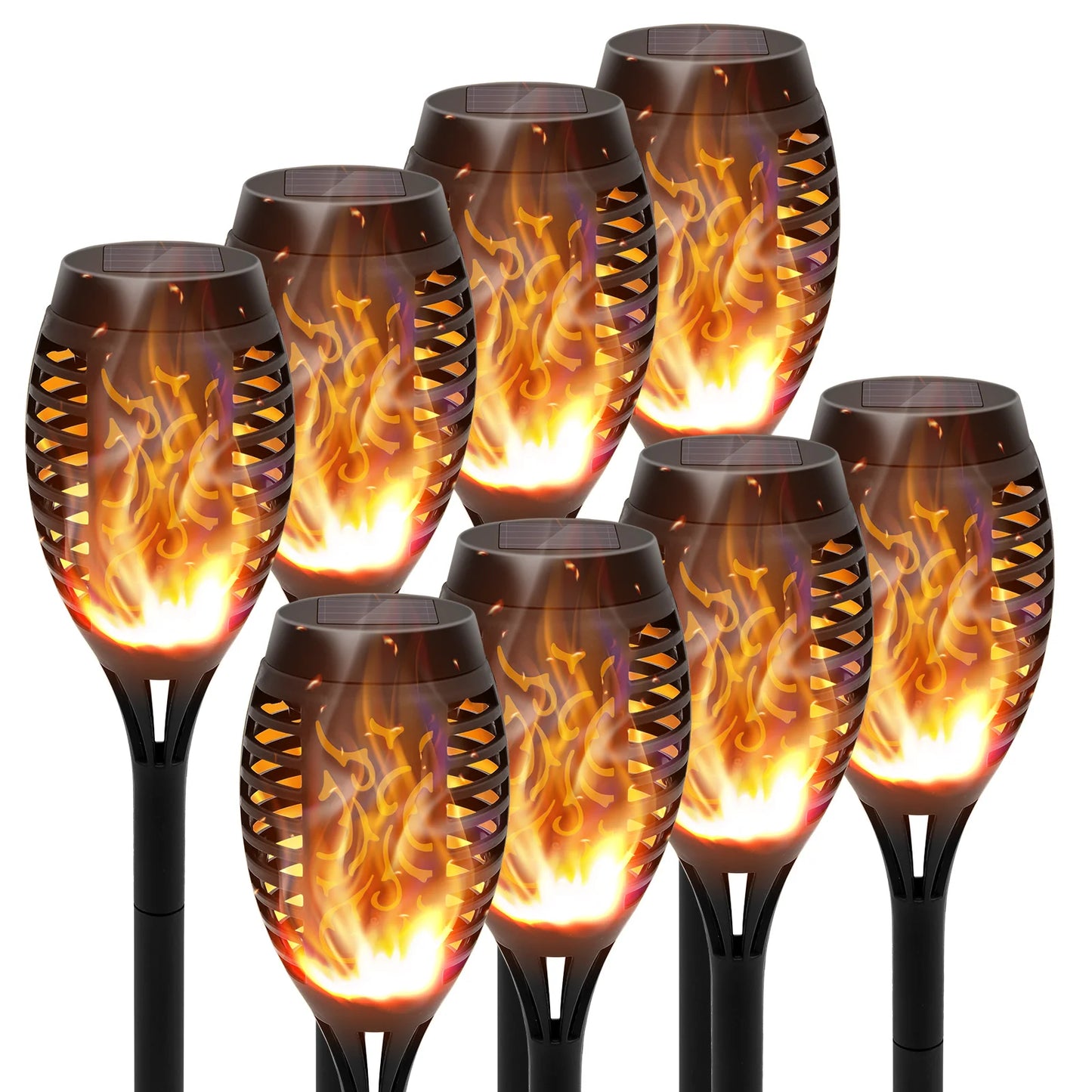 Solar Torch Lights With Flickering Flame Outdoor Waterproof Garden Path