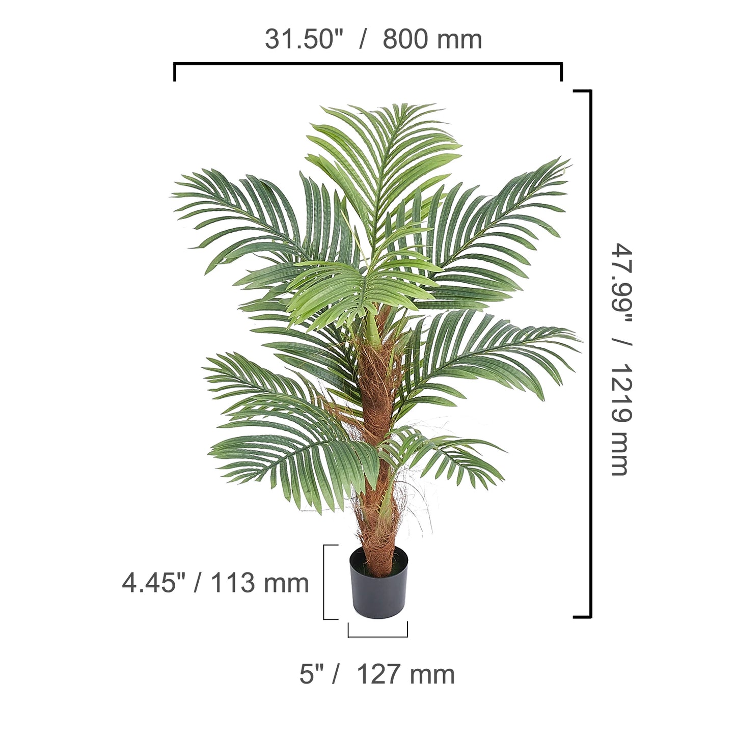 Artificial Palm Tree Faux Plant With Anti Tip Protection
