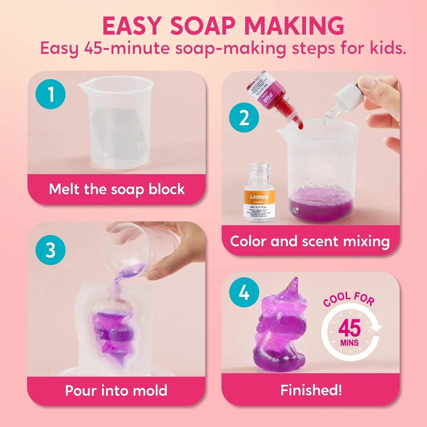 Joyfy Unicorn Soap Making Kit For Kids STEM Craft Gift
