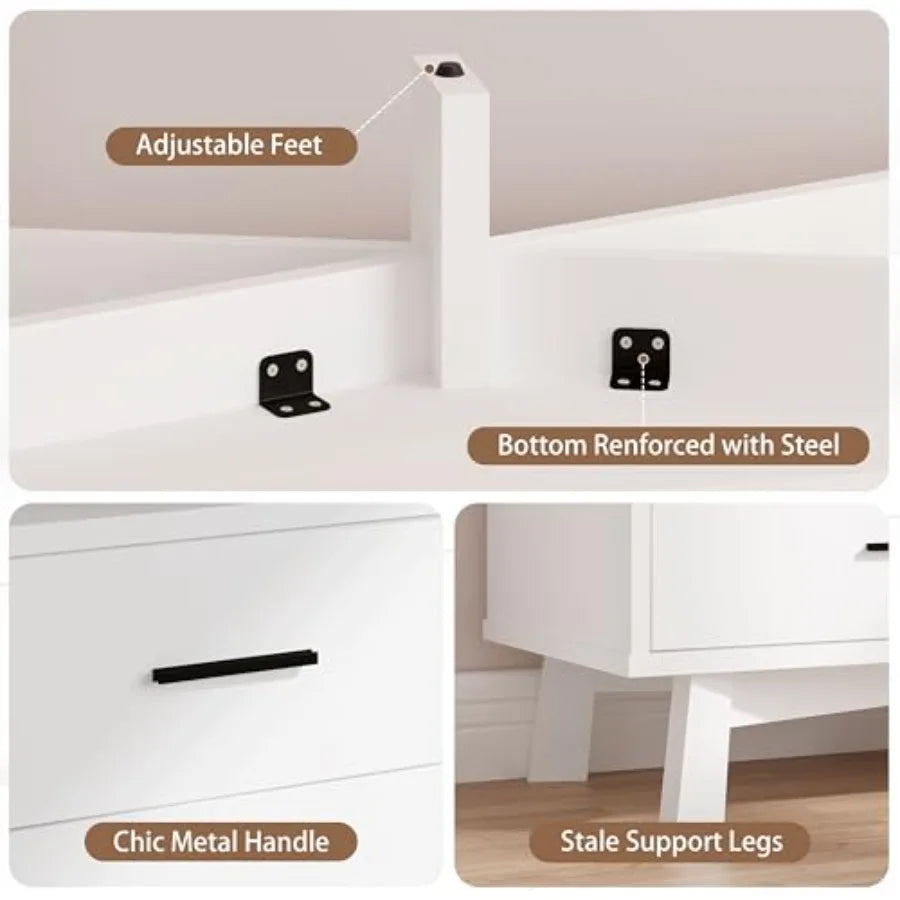 Modern 6 Drawer Dresser With X Shaped Base For Bedroom