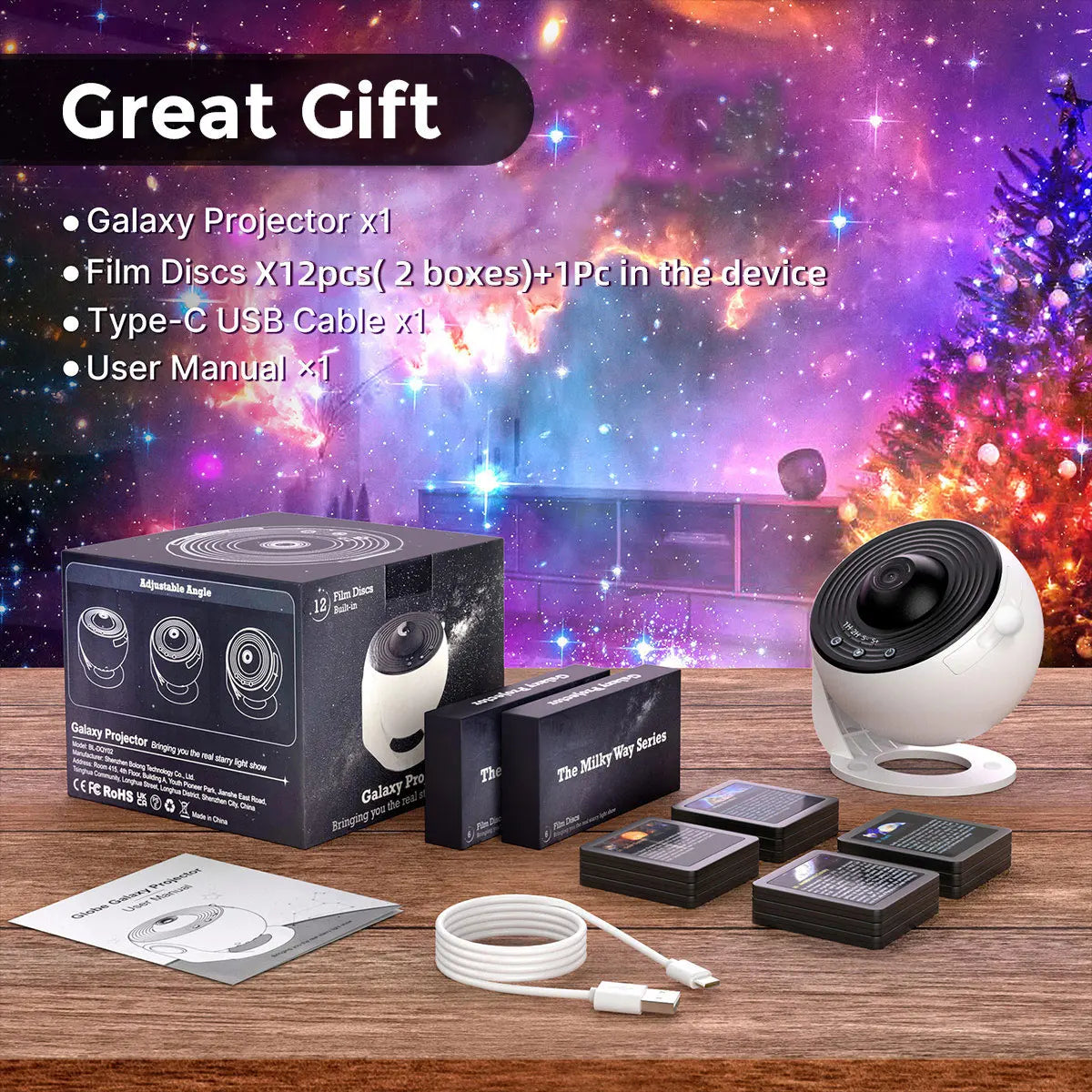 Mexllex 13 In 1 Galaxy Ultral Star Projector With Timer
