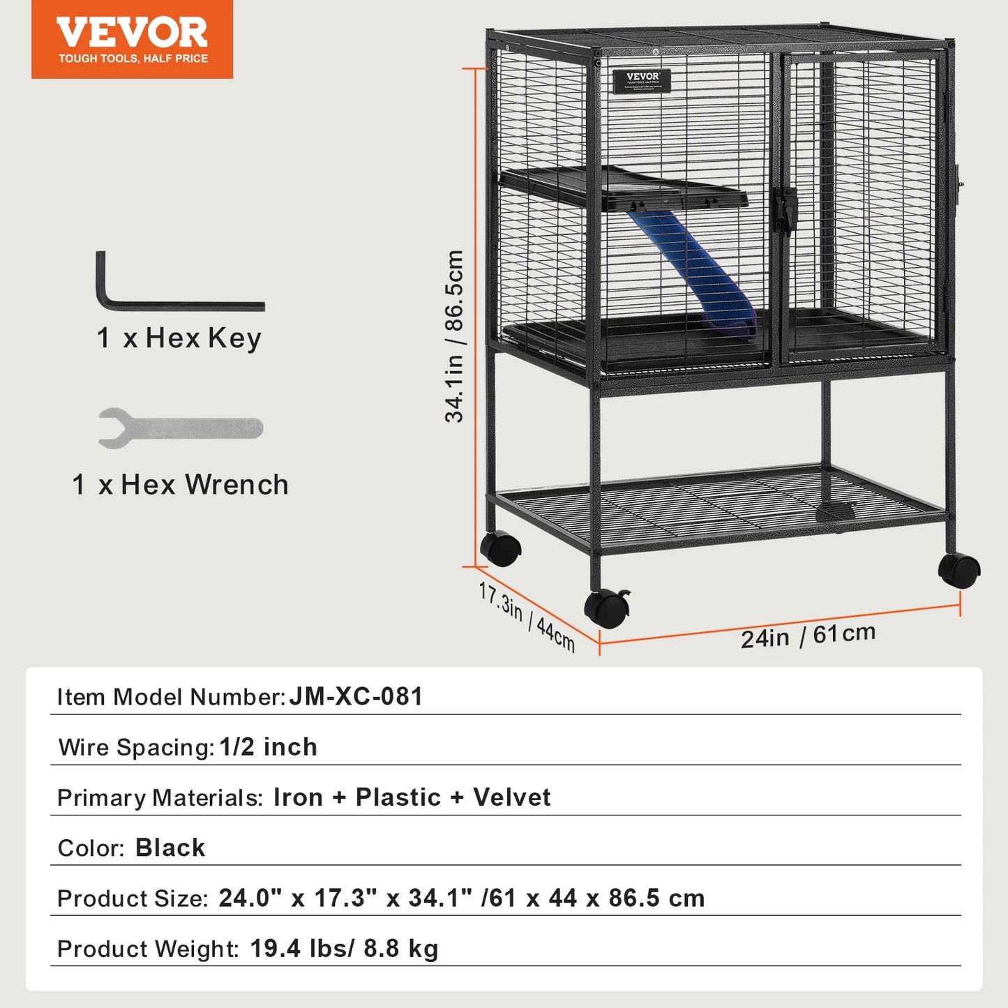 SucceBuy Rolling Metal Ferret Cage Four-Tier Critter Nation