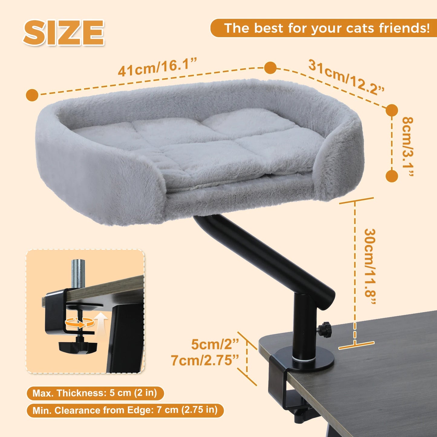 PAWZ Road Cat Desk Bed 360 Degree Rotatable Hammock