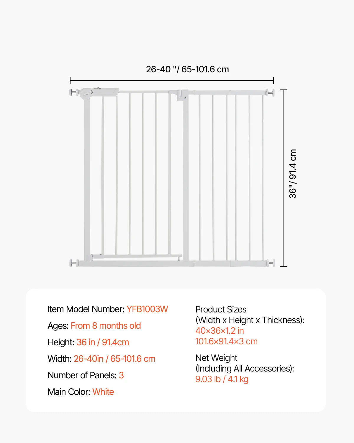 SucceBuy Baby Gate Pressure Mounted Walk Through For Pets And Kids