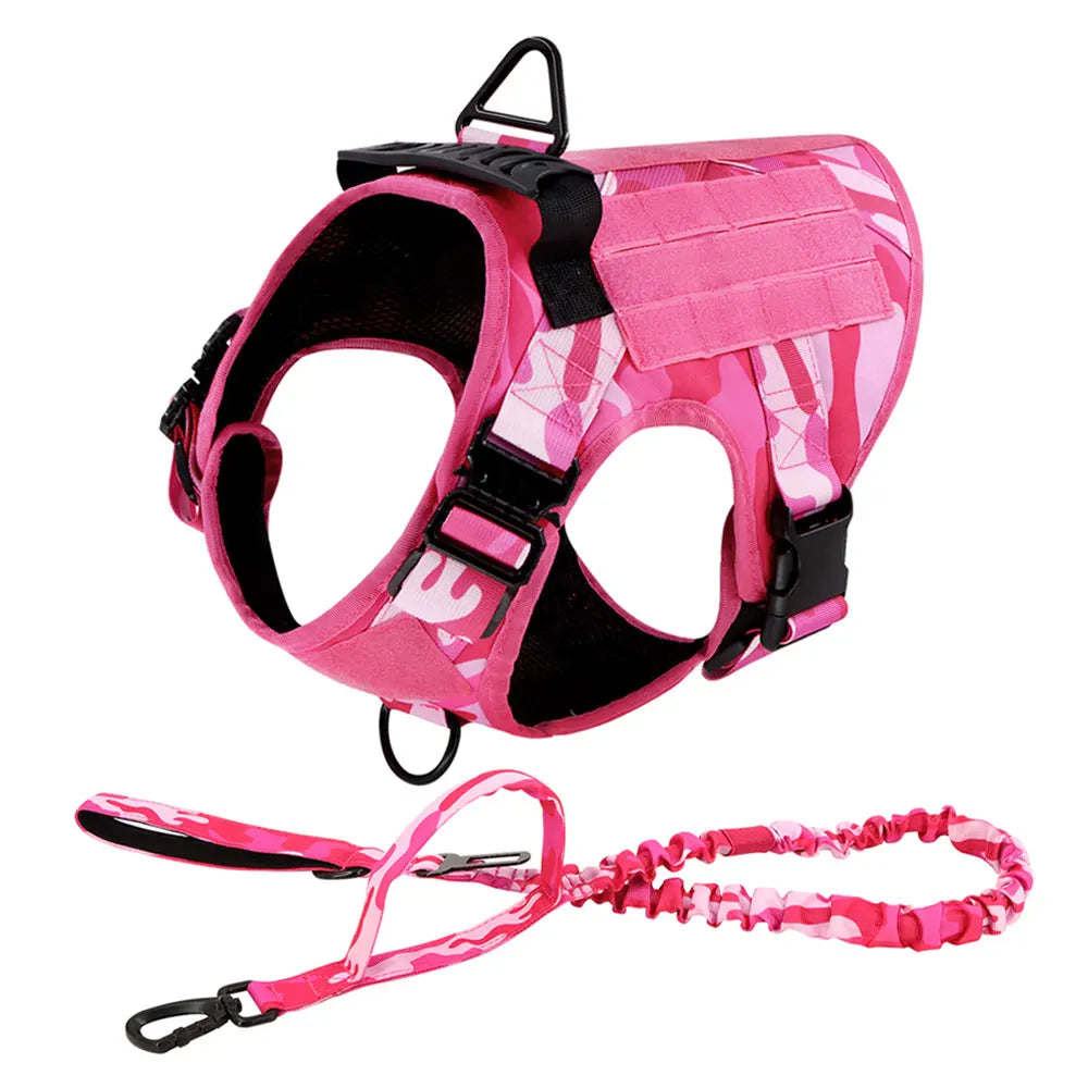 PETRAVEL Military Camouflage Dog Harness Leash