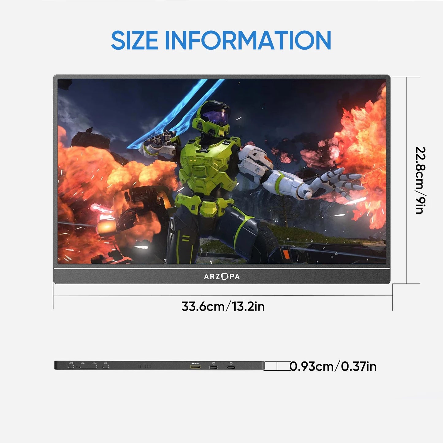 Arzopa Portable Gaming Monitor 144Hz 1080p FHD IPS Second Screen for Switch