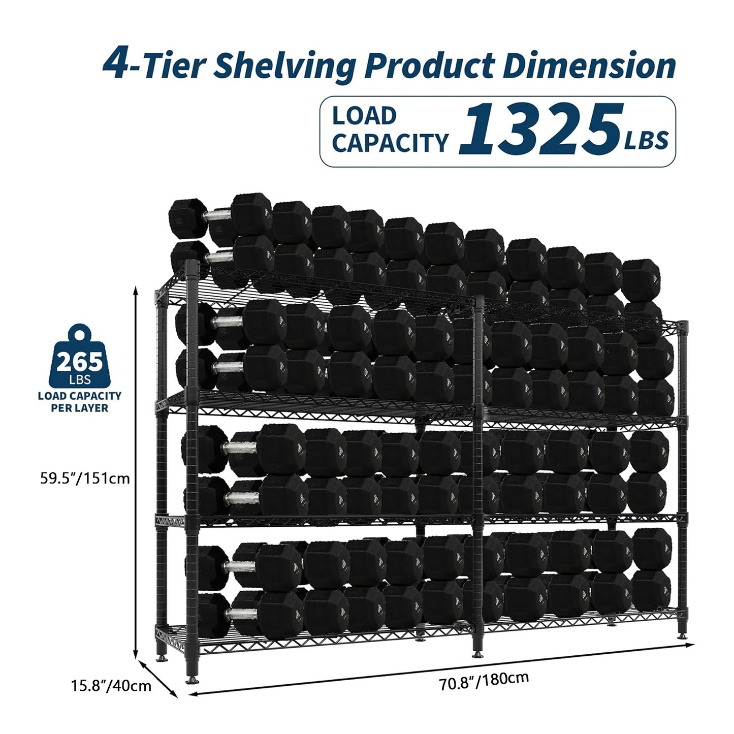 TWISTER.CK Five Tier Heavy Duty Metal Storage Shelving Unit