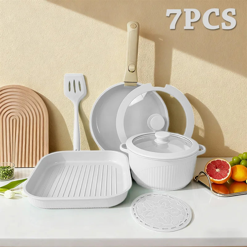 Nonstick Pots And Pans Set With Detachable Handle Induction Friendly