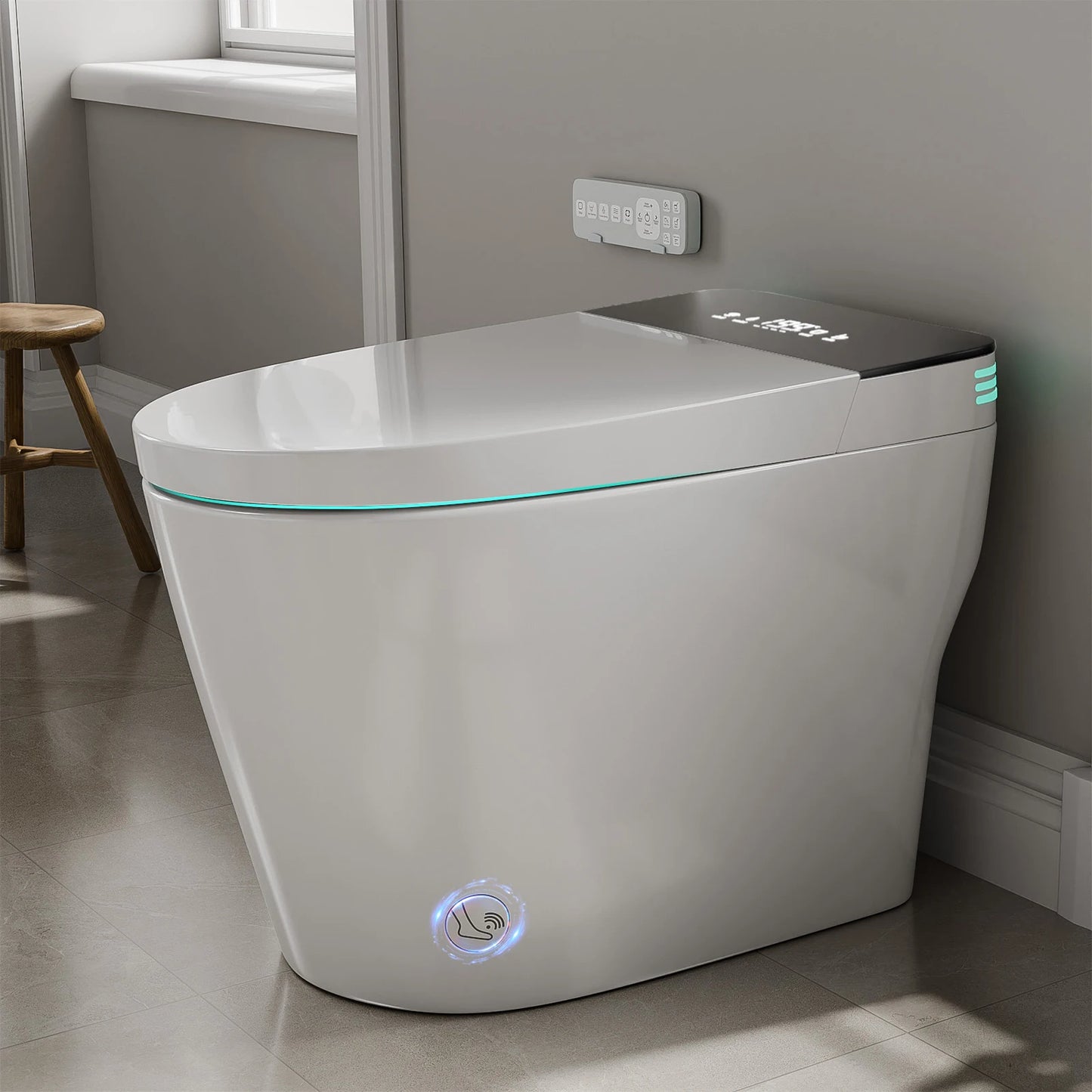 Smart Toilet With Built-In Bidet Auto Open Dual Heated Seat
