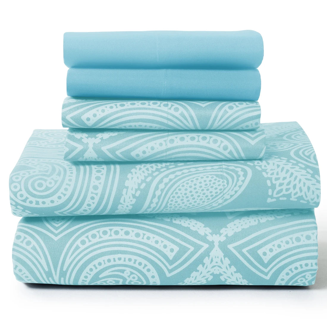 LDC Lux Decor Collection Paisley Microfiber Sheet Set Six Piece