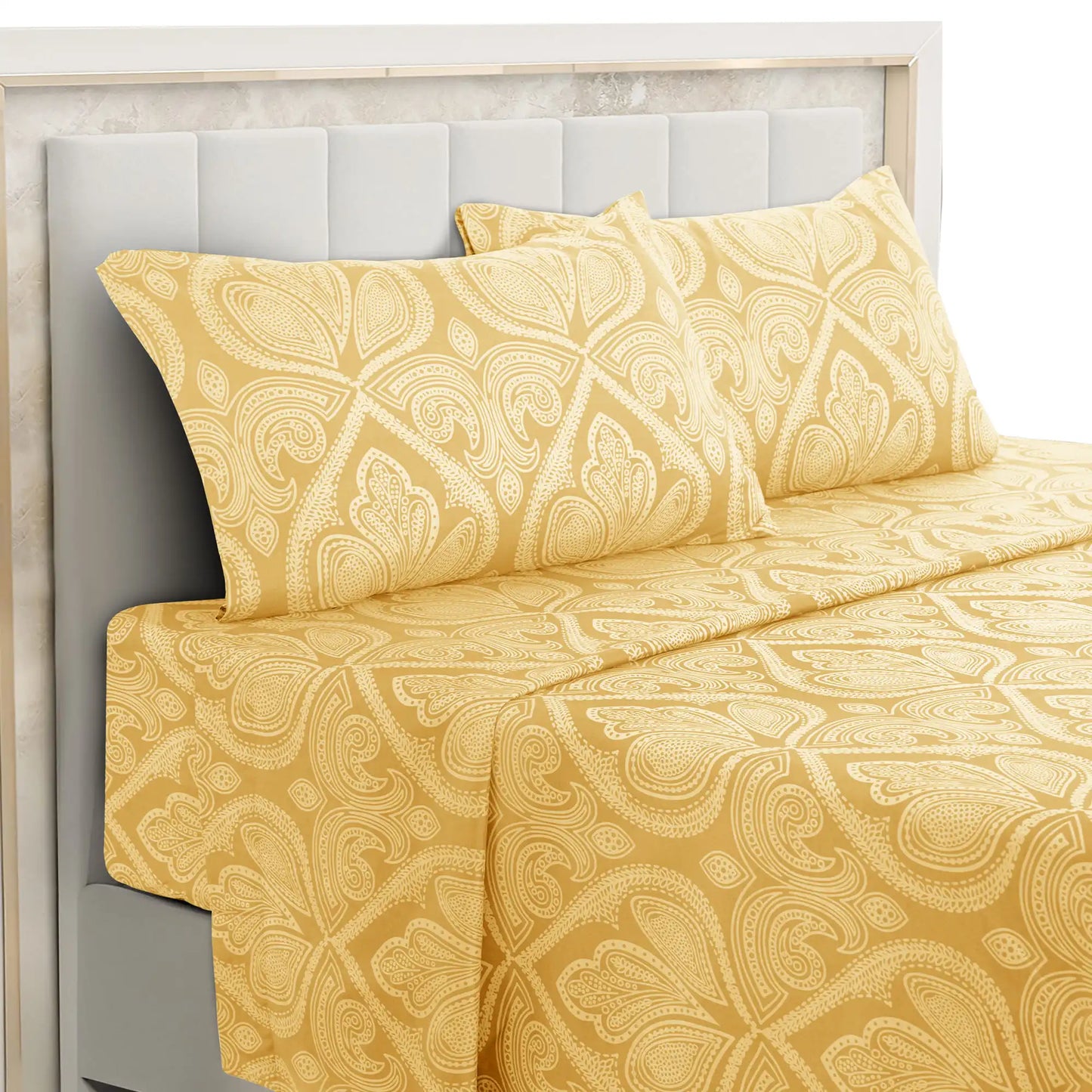 Lux Decor Paisley Microfiber Bed Sheet Set Wrinkle Resistant