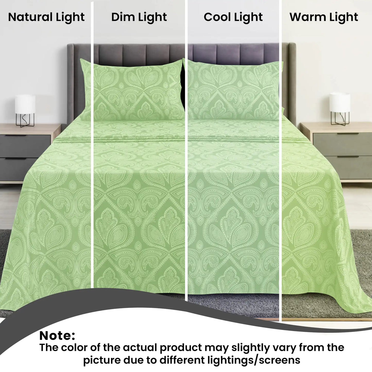Lux Decor Paisley Microfiber Bed Sheet Set Wrinkle Resistant