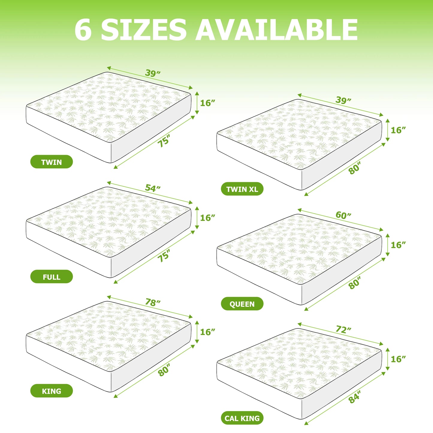 LDC Lux Decor Collection Mattress Protector Cooling Bamboo Waterproof