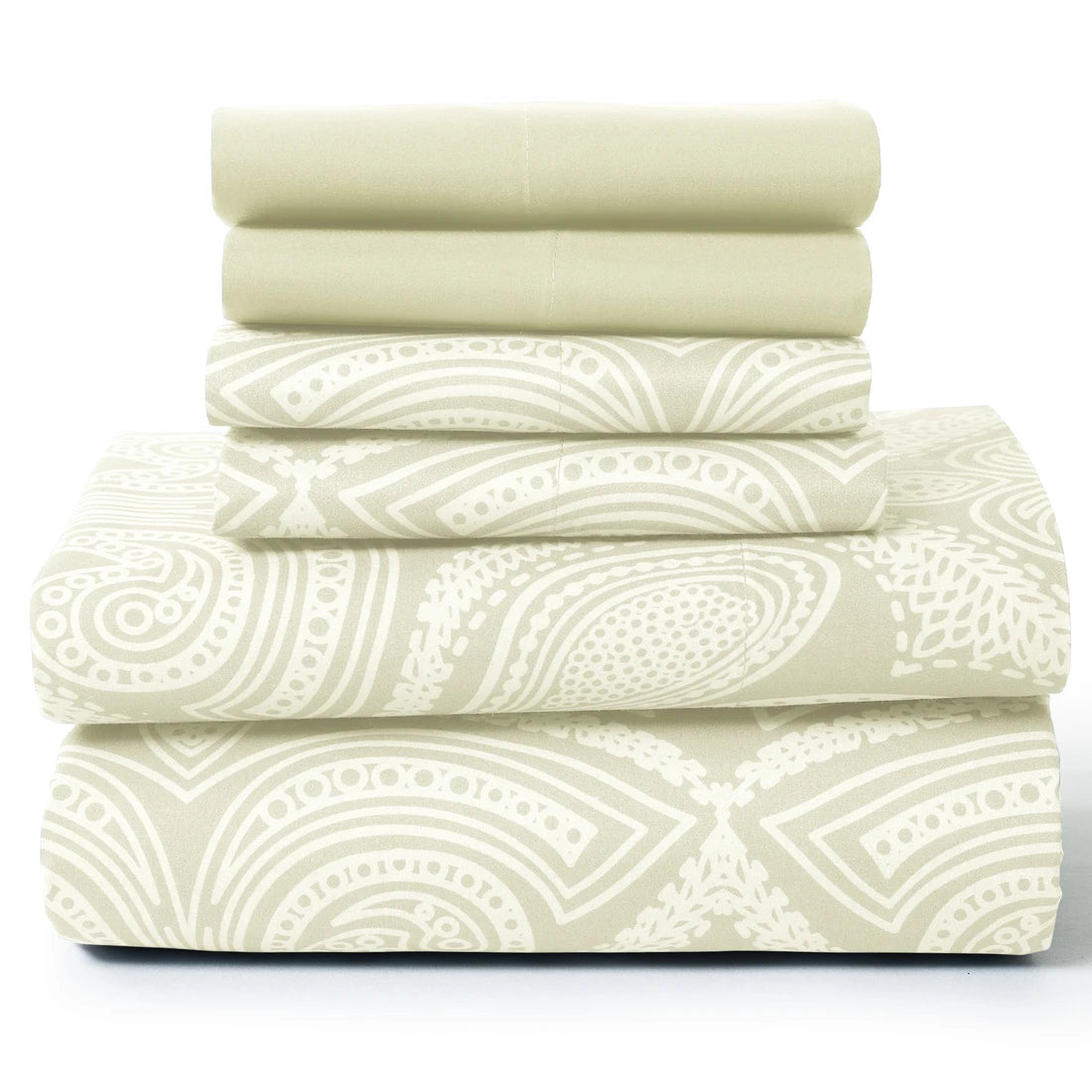 LDC Lux Decor Collection Paisley Microfiber Sheet Set Six Piece