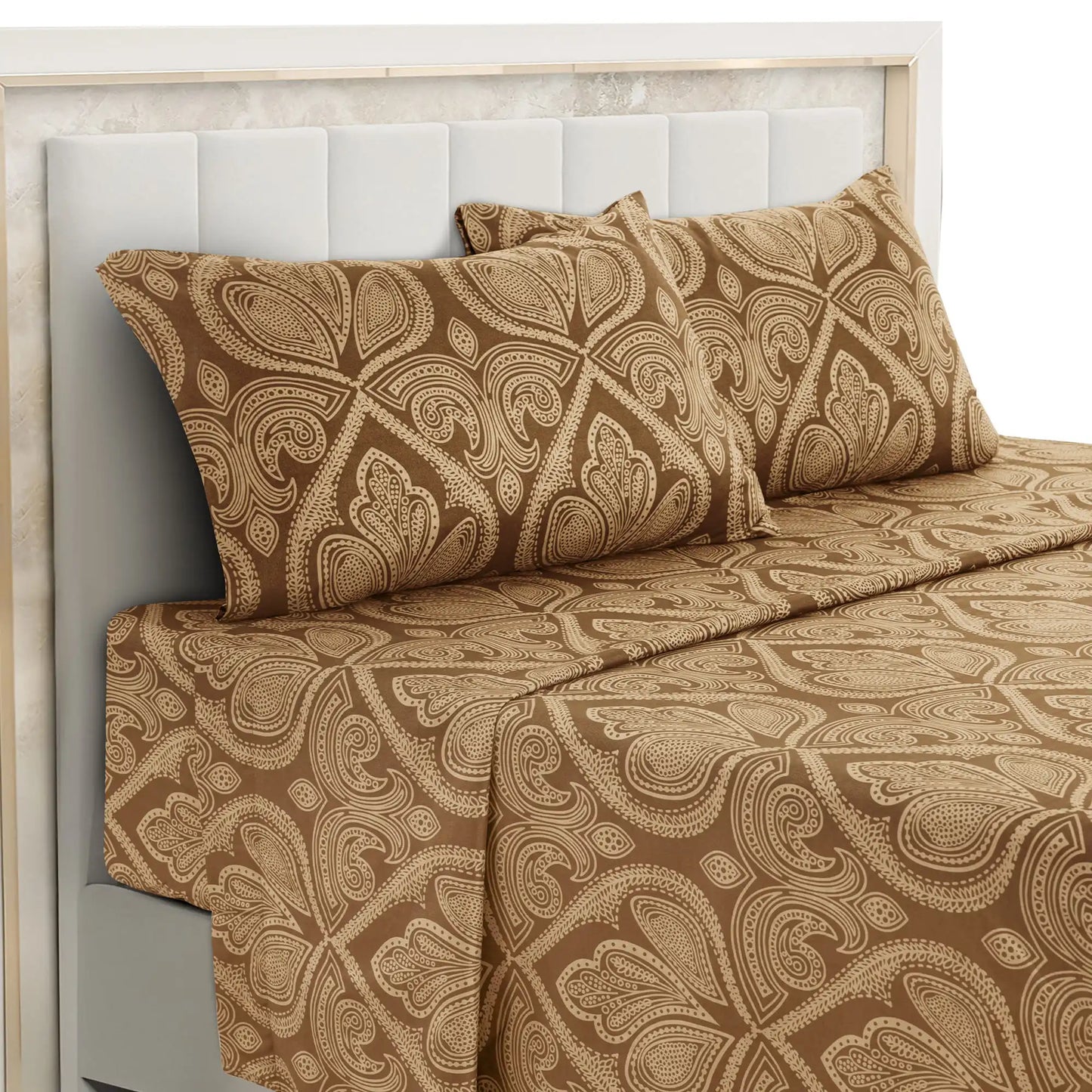 Lux Decor Paisley Microfiber Bed Sheet Set Wrinkle Resistant