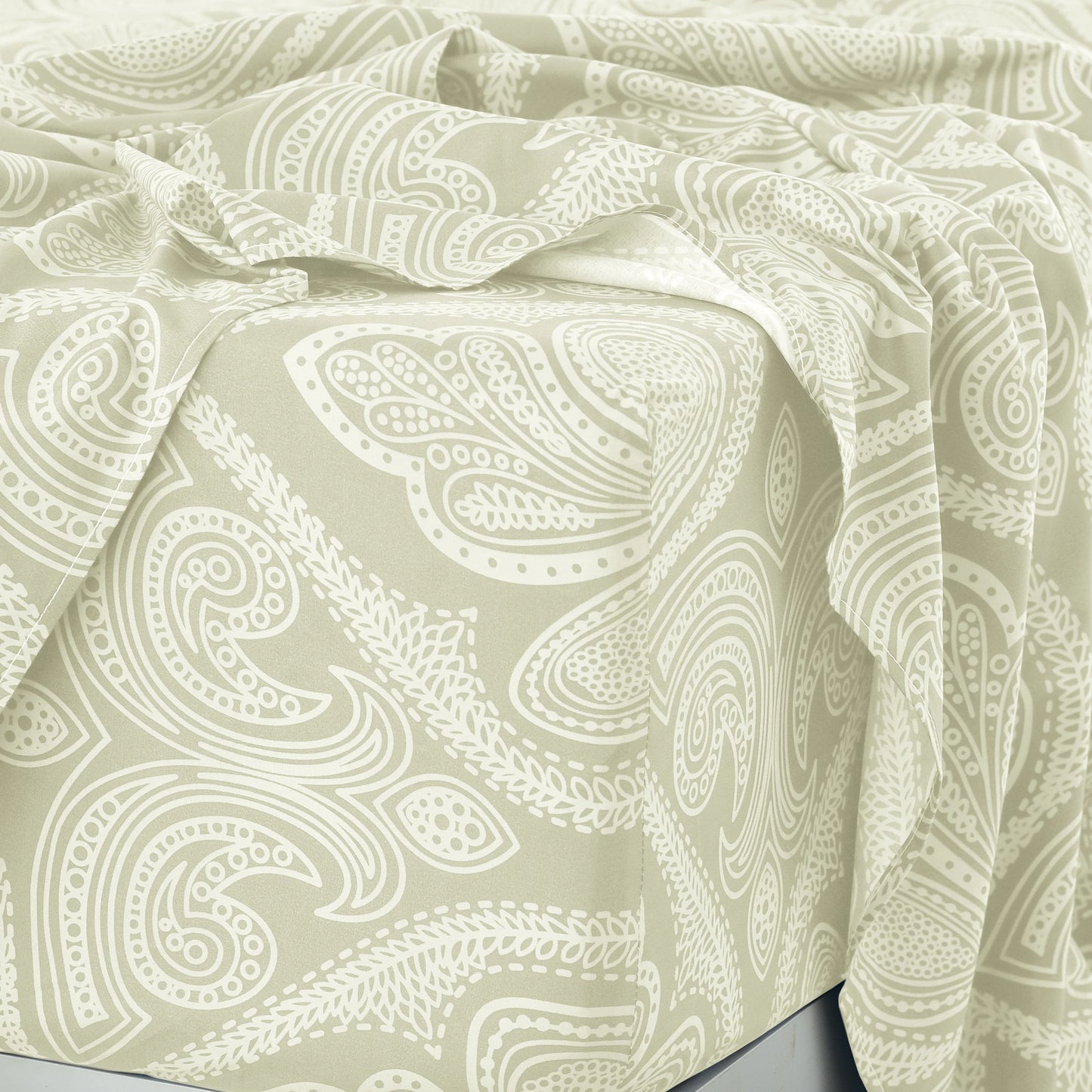 Lux Decor Paisley Microfiber Bed Sheet Set Wrinkle Resistant
