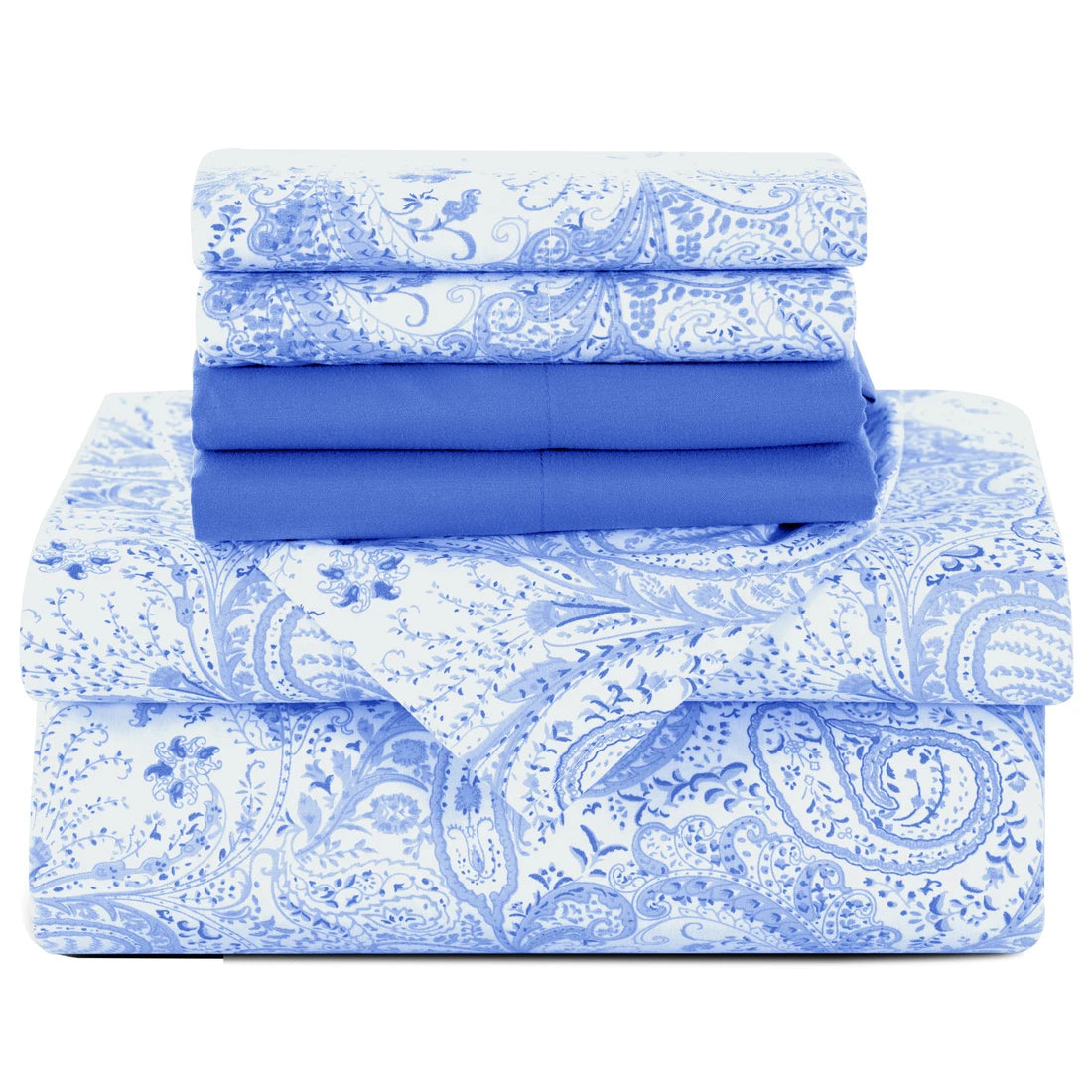 LDC Lux Decor Collection Paisley Microfiber Sheet Set Six Piece