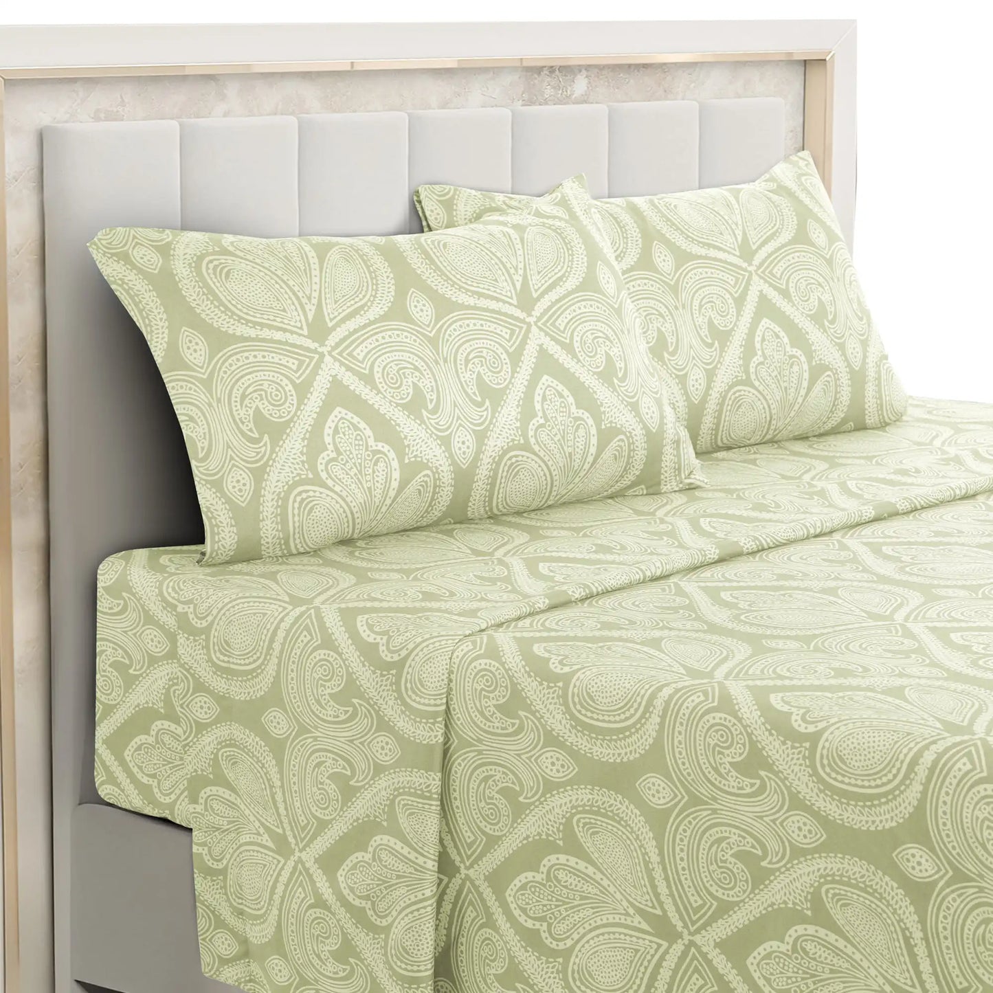 Lux Decor Paisley Microfiber Bed Sheet Set Wrinkle Resistant
