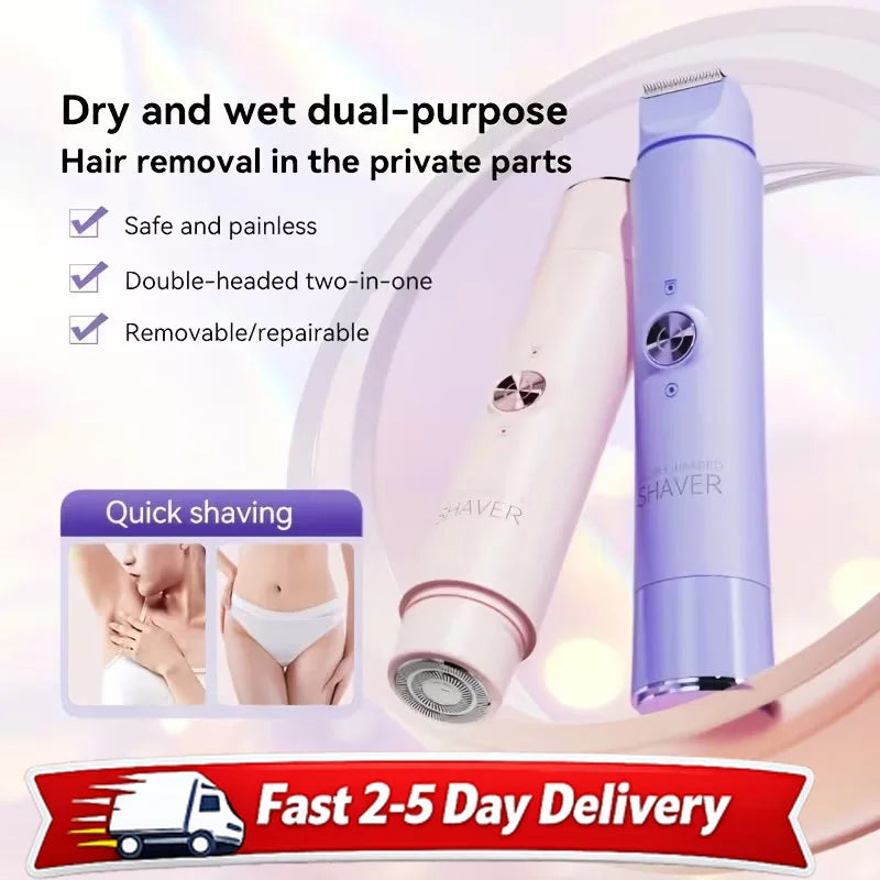 2 In 1 Electric Hair Trimmer Dual Head Shaver Women
