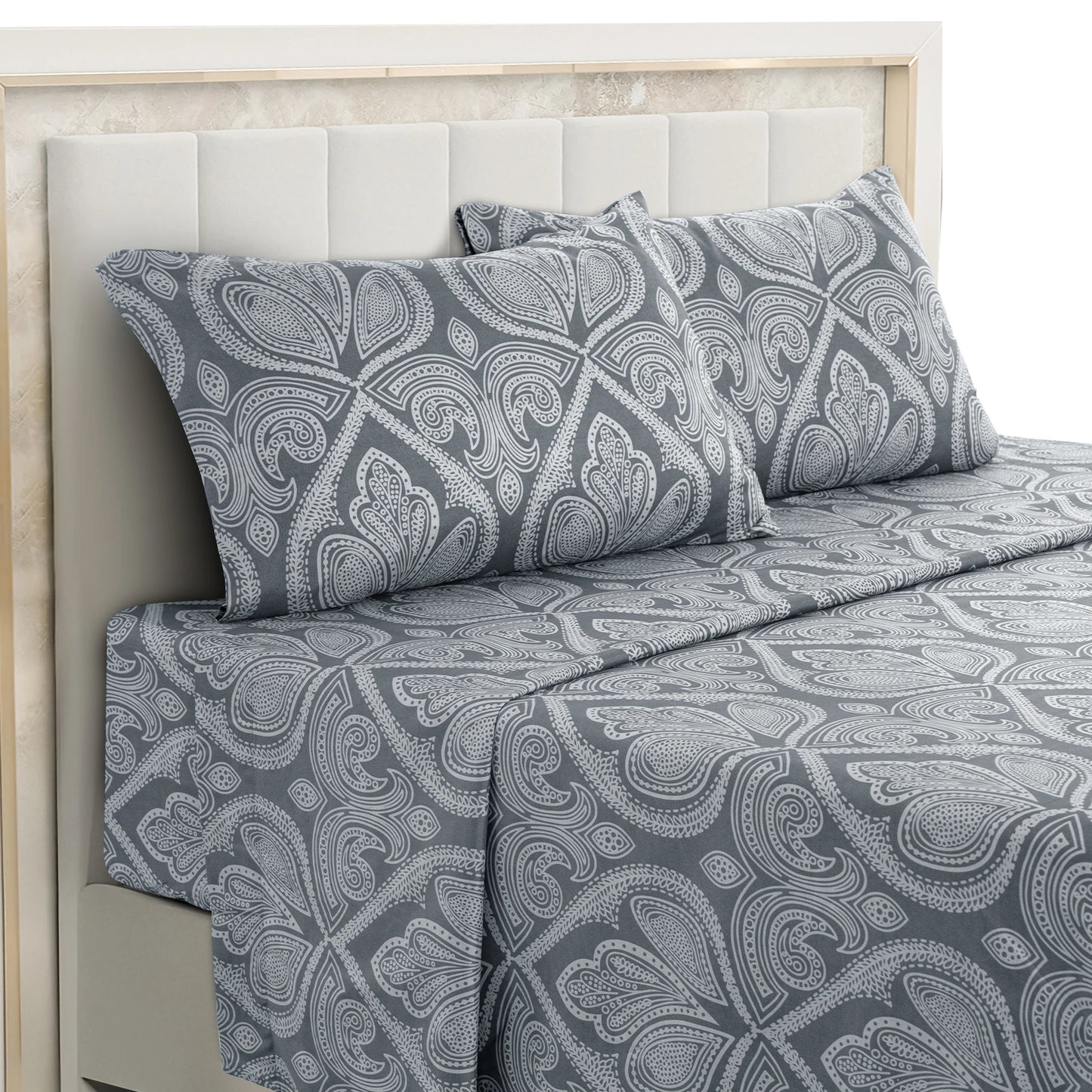 Lux Decor Paisley Microfiber Bed Sheet Set Wrinkle Resistant