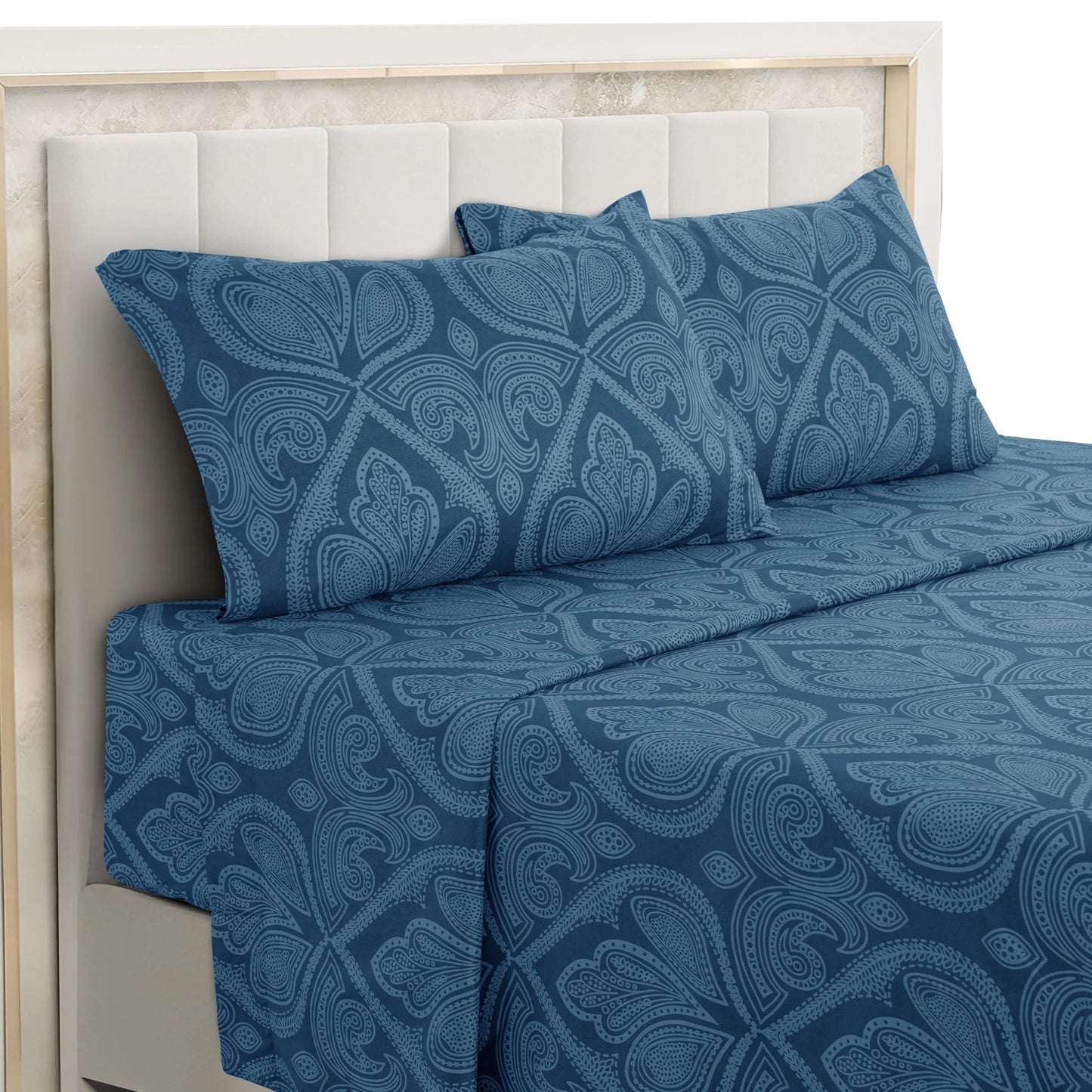 Lux Decor Paisley Microfiber Bed Sheet Set Wrinkle Resistant