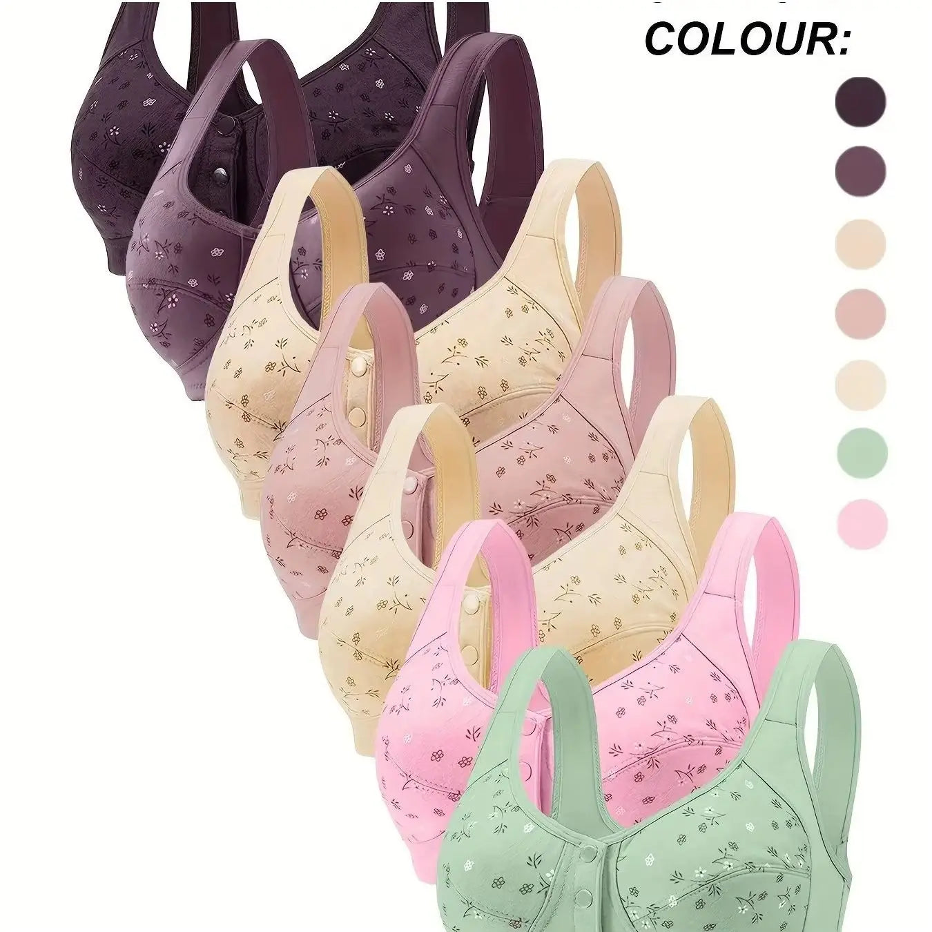 Floral Lace Wireless Bra For Women With Adjustable Breathable Support