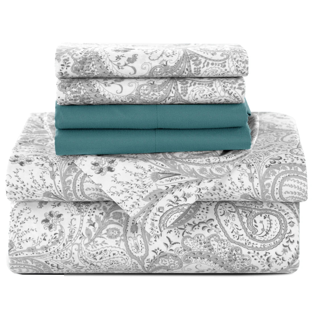 LDC Lux Decor Collection Paisley Microfiber Sheet Set Six Piece