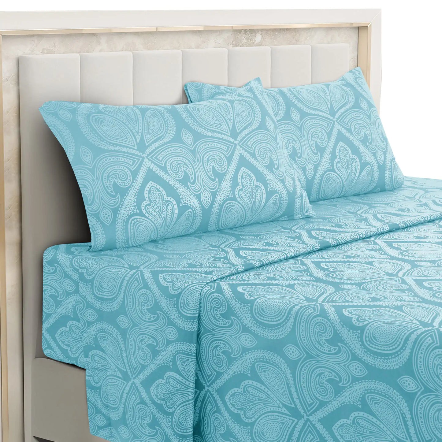 Lux Decor Paisley Microfiber Bed Sheet Set Wrinkle Resistant