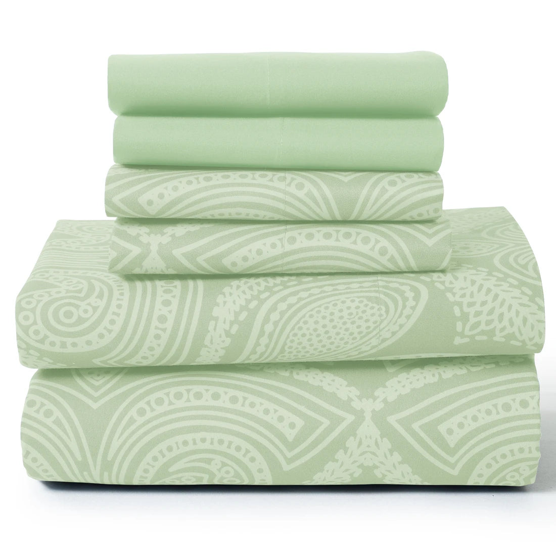 LDC Lux Decor Collection Paisley Microfiber Sheet Set Six Piece