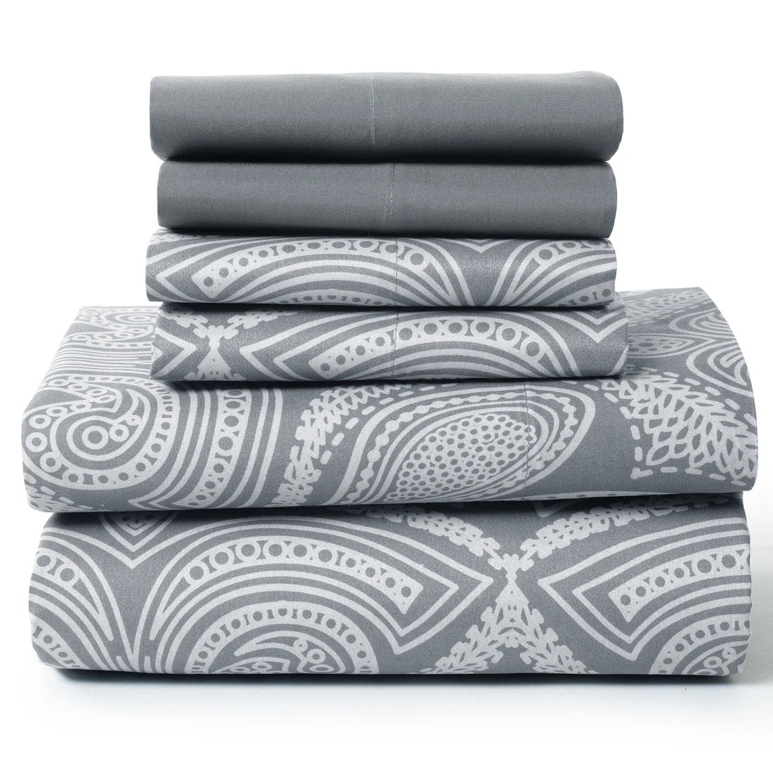 LDC Lux Decor Collection Paisley Microfiber Sheet Set Six Piece