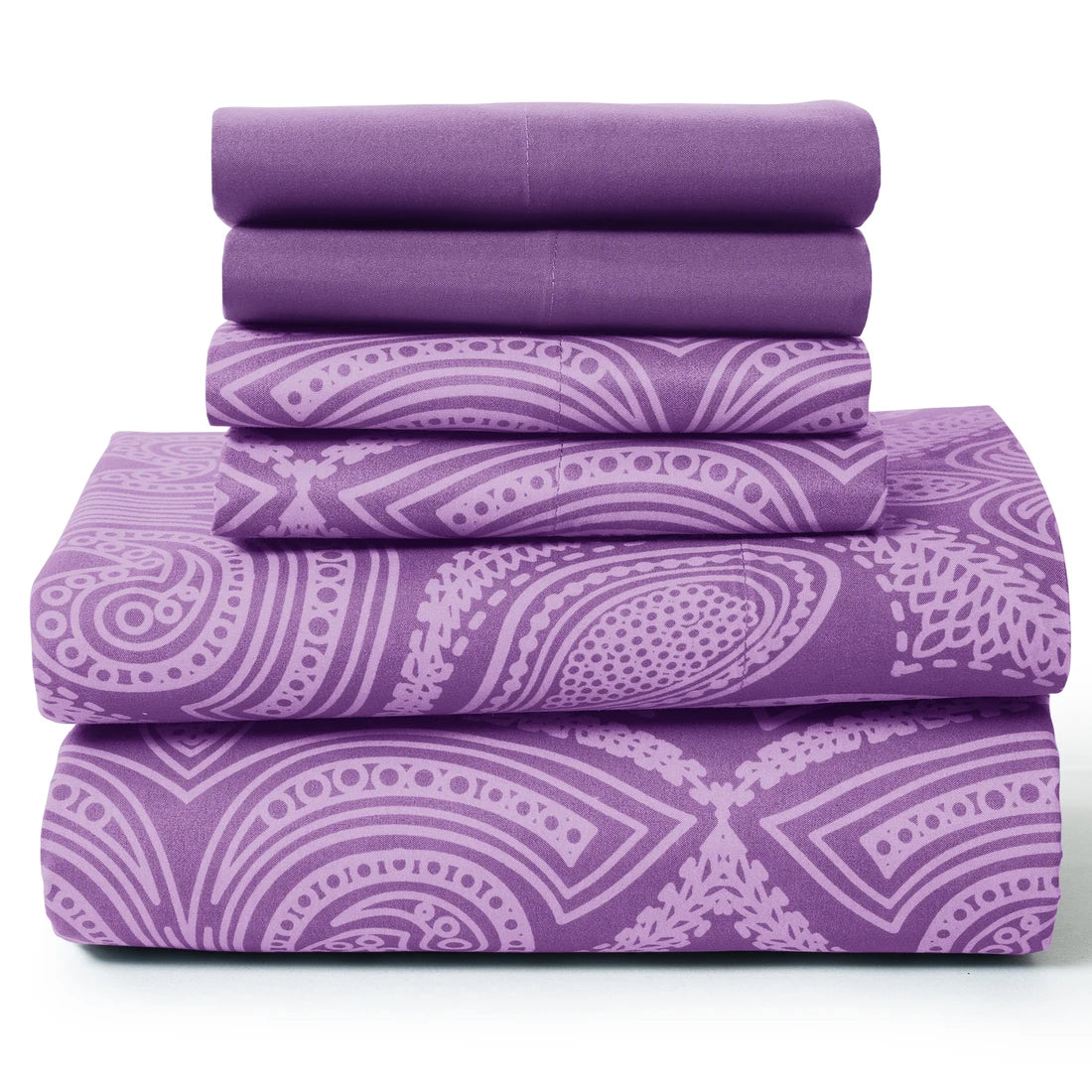 LDC Lux Decor Collection Paisley Microfiber Sheet Set Six Piece