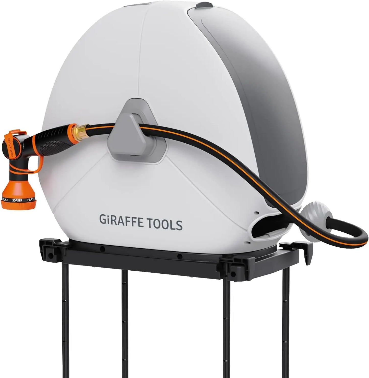Giraffe Tools Ground Mount Retractable Hose Reel With Automatic Rewind