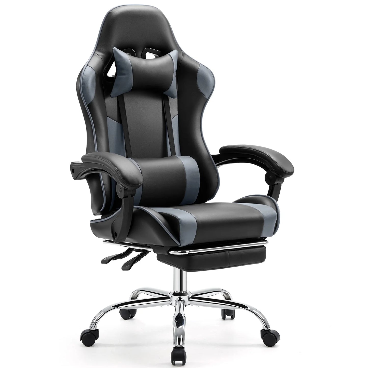 JHK Ergonomic Racing Gaming Chair PU Leather With Headrest And Lumbar Support