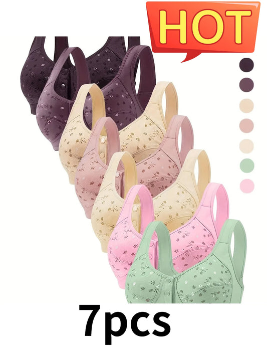 Floral Lace Wireless Bra For Women With Adjustable Breathable Support