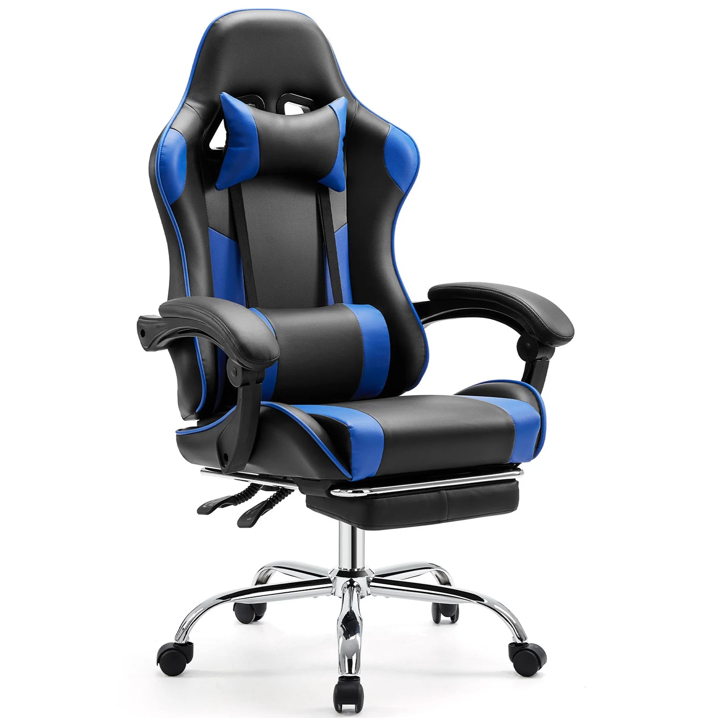JHK Ergonomic Racing Gaming Chair PU Leather With Headrest And Lumbar Support