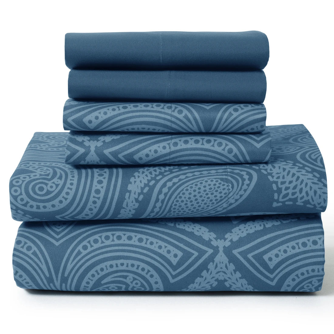 LDC Lux Decor Collection Paisley Microfiber Sheet Set Six Piece