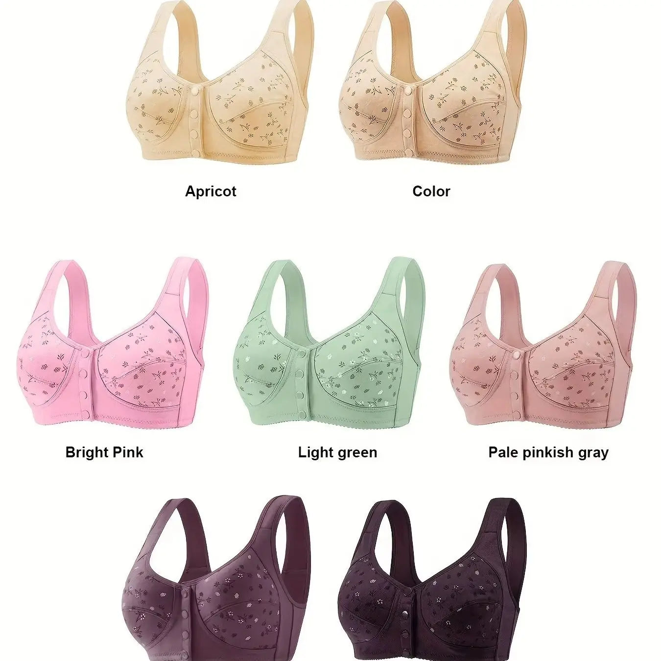 Floral Lace Wireless Bra For Women With Adjustable Breathable Support