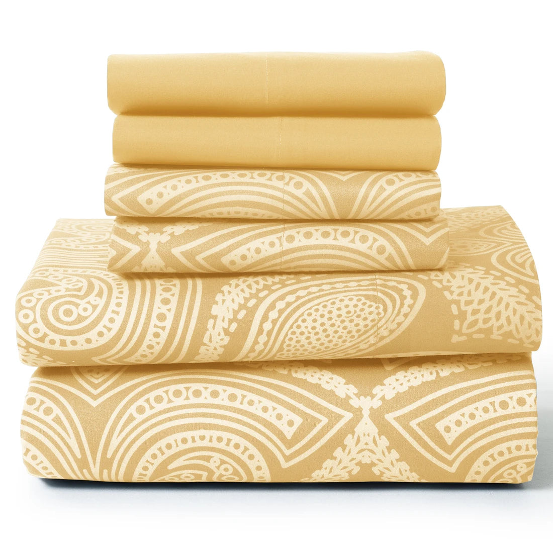 LDC Lux Decor Collection Paisley Microfiber Sheet Set Six Piece