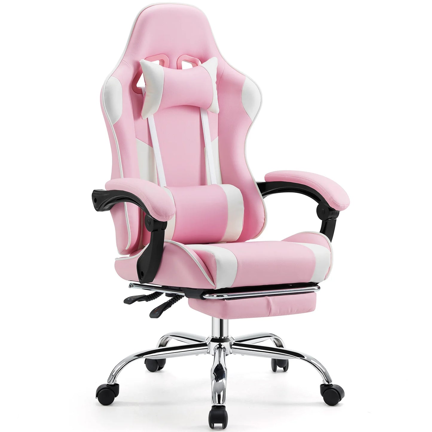 JHK Ergonomic Racing Gaming Chair PU Leather With Headrest And Lumbar Support