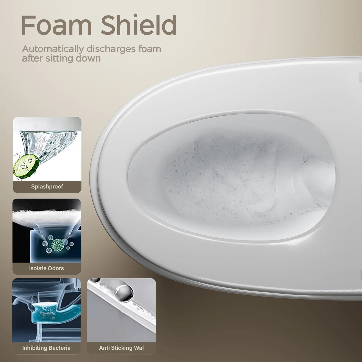 Smart Toilet With Built-In Bidet Auto Open Dual Heated Seat