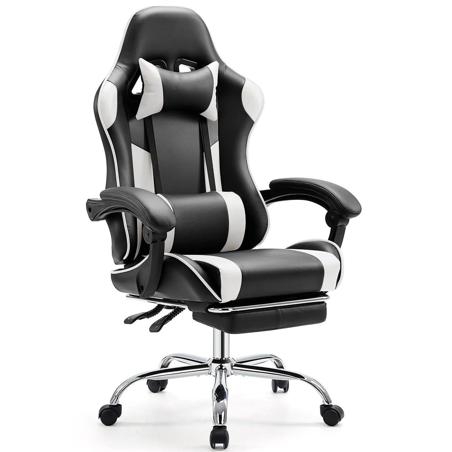 JHK Ergonomic Racing Gaming Chair PU Leather With Headrest And Lumbar Support