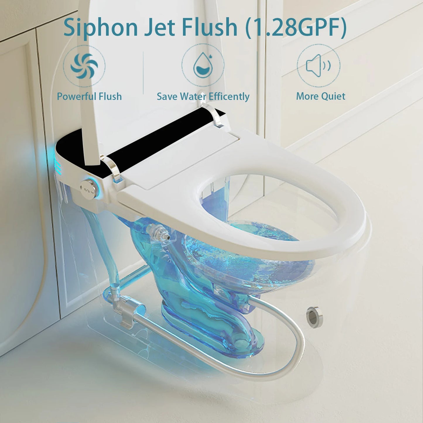 Smart Toilet With Built-In Bidet Auto Open Dual Heated Seat