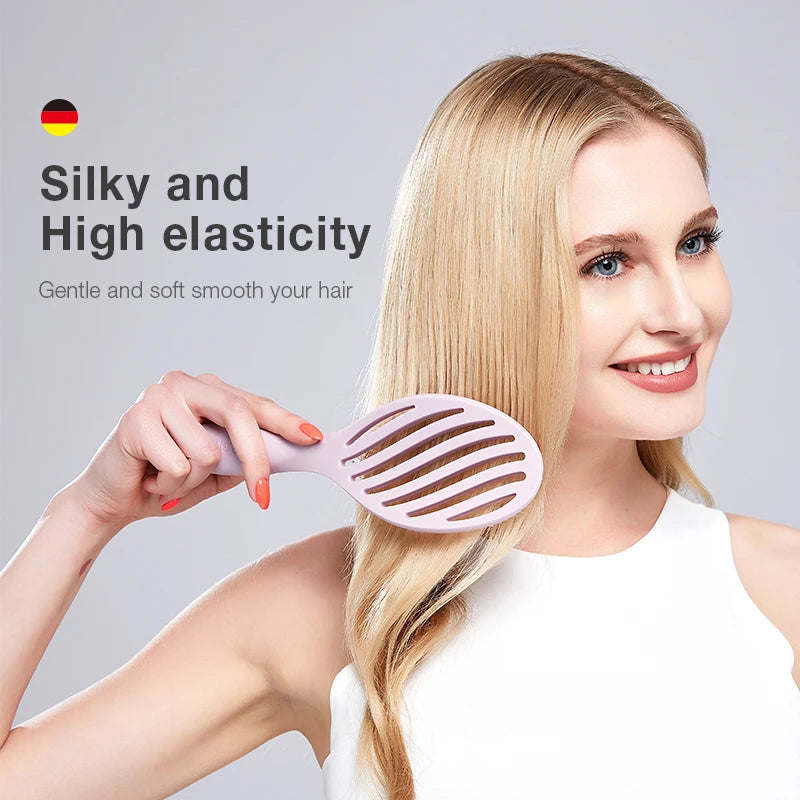 MR.GREEN Hollow Out Hair Brush Scalp Massage Detangler For Wet Dry Hair