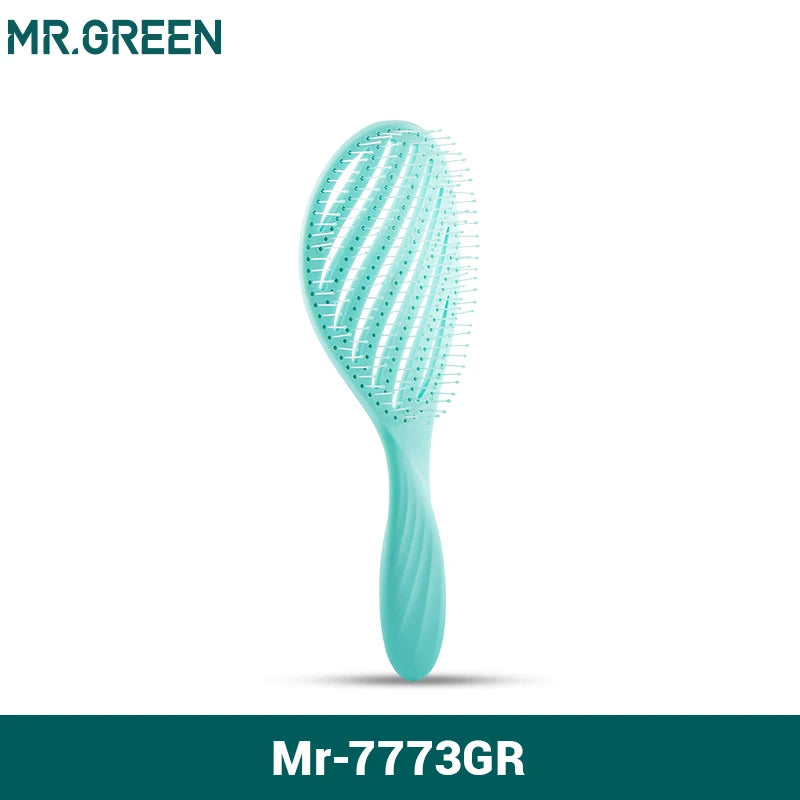 MR.GREEN Hollow Out Hair Brush Scalp Massage Detangler For Wet Dry Hair