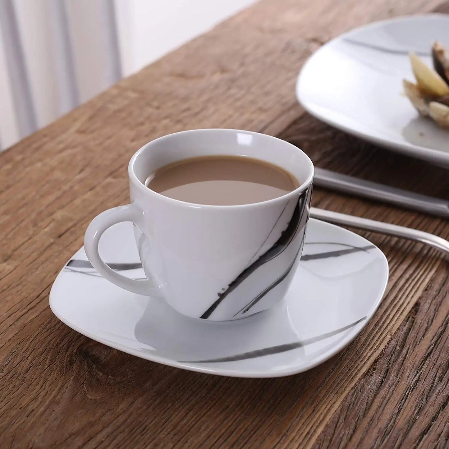 MALACASA Teresa Porcelain Dinnerware Set With Cups And Saucers