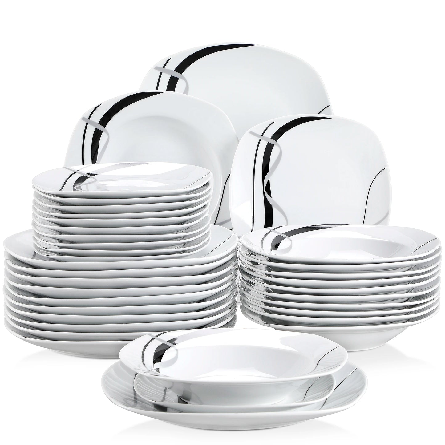 Malacasa Fiona Porcelain Dinnerware Set Dinner Plates Dessert Plates